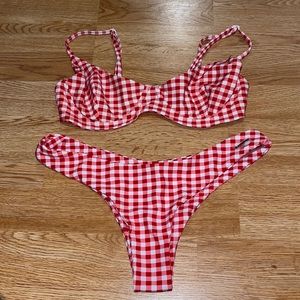 Blackbough M Bikini Set Cherry Gingham Willow Top Stassy Bottoms